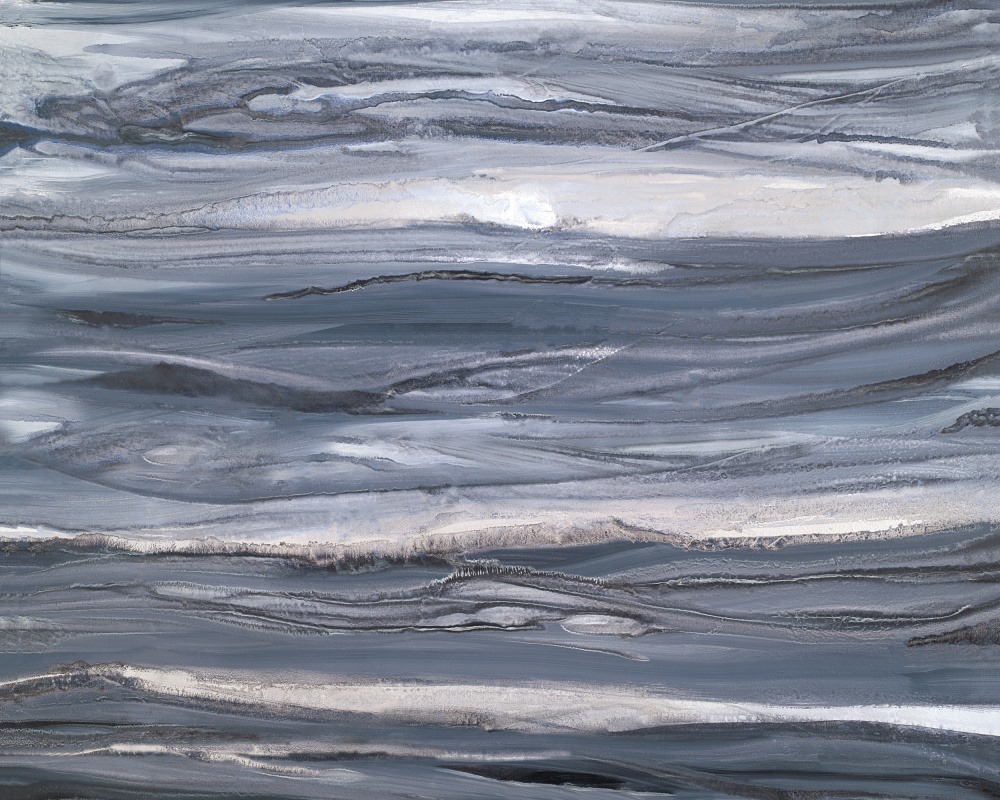 Abstract Grey Flow by Teodora 'Teo' Guererra — canvas wall art