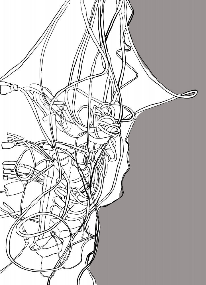 Digital Mind Profile by XHOZUCAN — canvas wall art