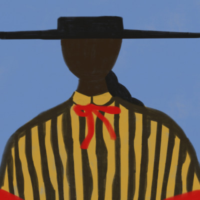 Bold Hat Woman and Stripes New Mexico Style