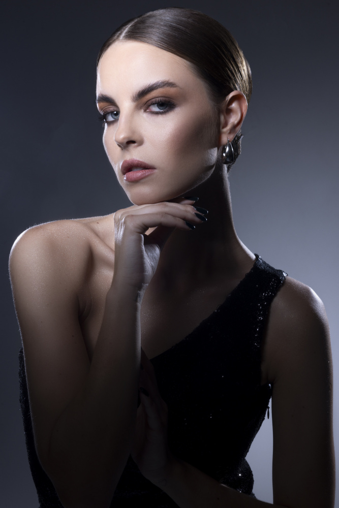 Elegant Gaze Portrait by Farid Kazamil — canvas wall art