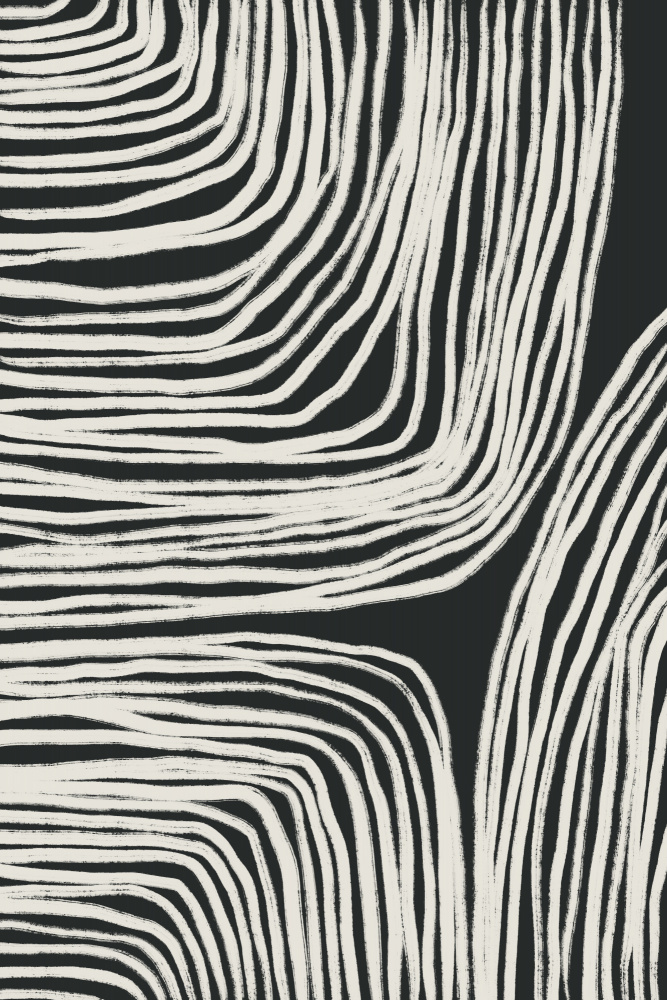 Monochrome Organic Wavy Lines by uplusmestudio — canvas wall art