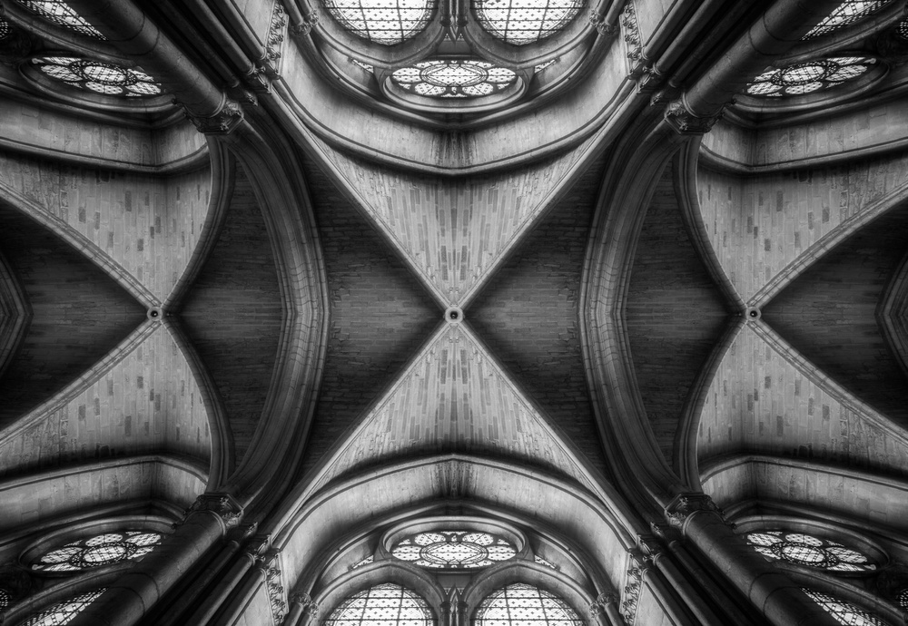 Gothic Vaulted Ceiling by Oussama Mazouz — canvas wall art