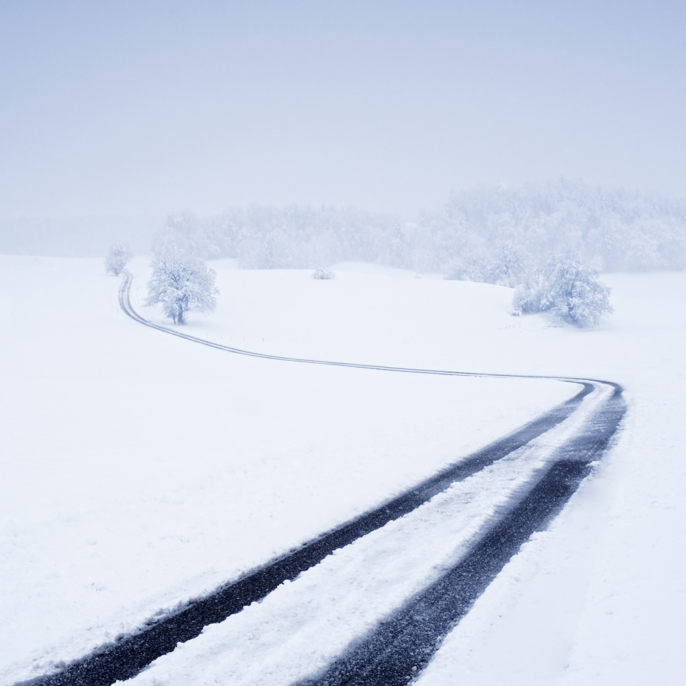 Winding Winter Road by Alexej Schulz — canvas wall art