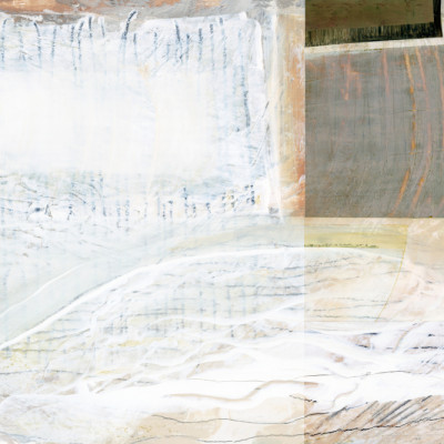 Moody Charcoal & Sand Mixed Media Composition