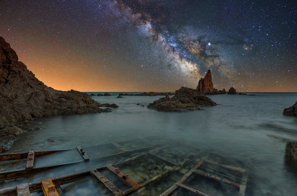 Milky Way Coastal Night by Álvaro Pérez &amp Jose M. Pérez. Brothers — canvas wall art