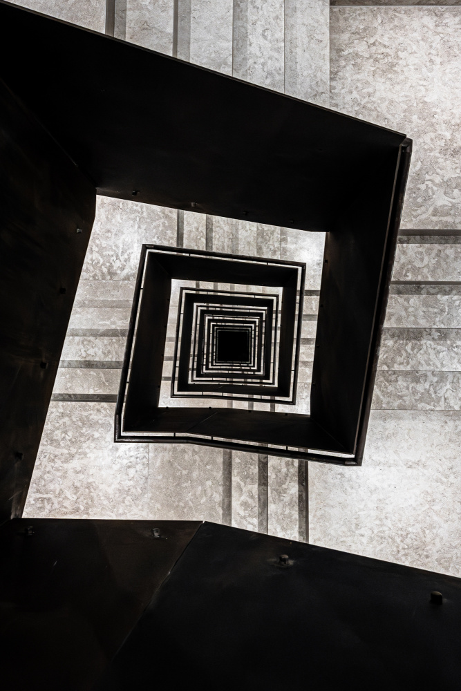 Geometric Square Staircase by Hervé Loire — canvas wall art