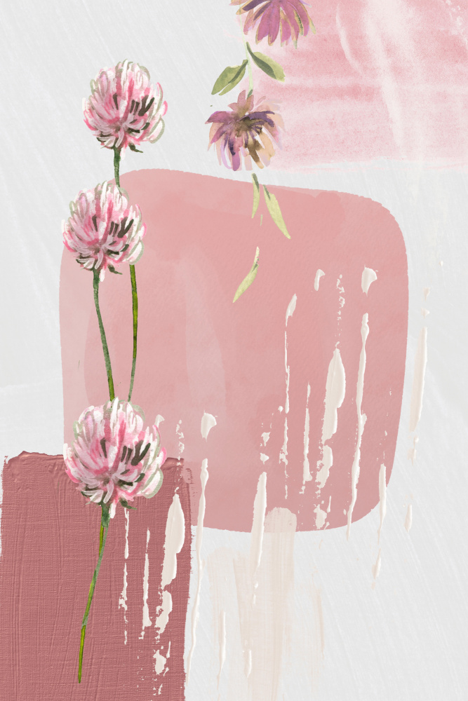 Pink Abstract Botanicals by Sally Ann Moss — canvas wall art