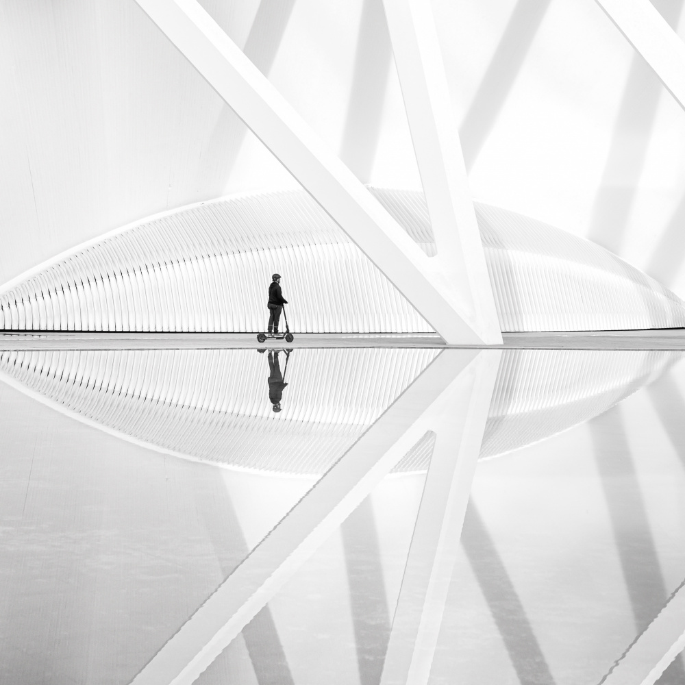 Modern Architectural Reflection by Ann Cornelis — canvas wall art