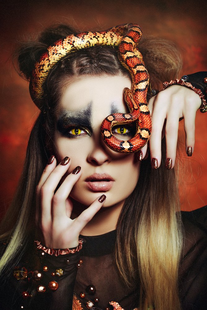 Serpent Gaze Portrait by Ruslan Bolgov — canvas wall art