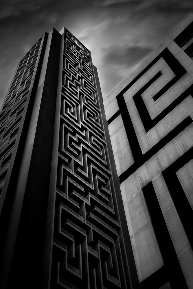 Modern Maze Facade by Khalid Jamal — canvas wall art