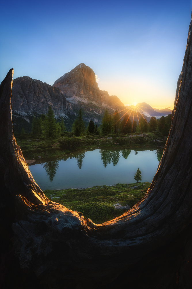 Mountain Lake Sunrise by Anastasia — canvas wall art