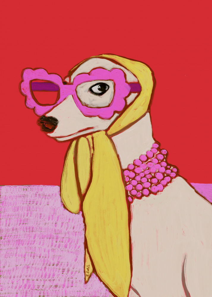Stylish Dog in Sunglasses by Sharyn Bursic — canvas wall art