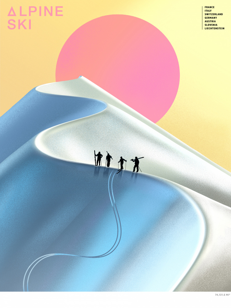 Alpine Skiers Ascent by Mark Harrison — canvas wall art