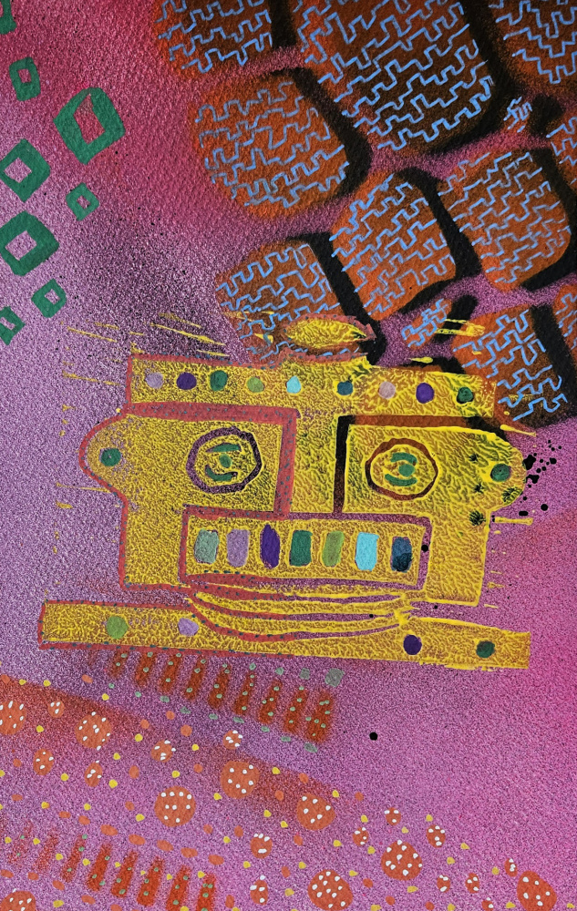 Colorful Abstract Face by Olea Huuska — canvas wall art