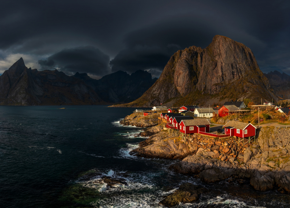 Lofoten Red Fishing Village by Rune Askeland — canvas wall art