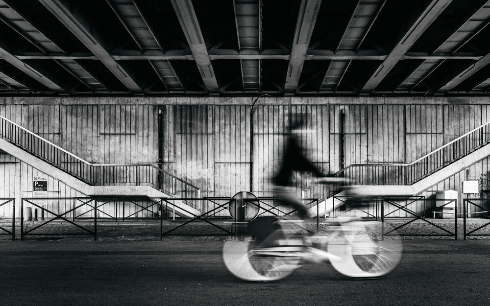 Urban Cycling Motion by Boris Hristov — canvas wall art