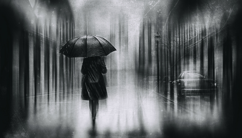 Rainy City Walk by Georges Friant — canvas wall art