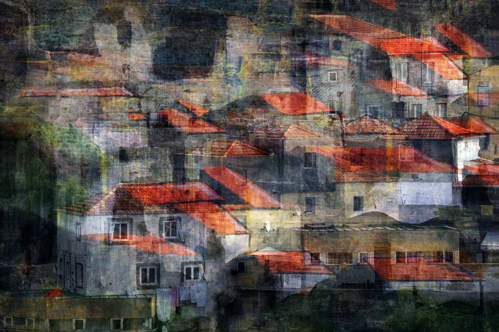 Textured European Rooftops by Hans-Wolfgang Hawerkamp — canvas wall art
