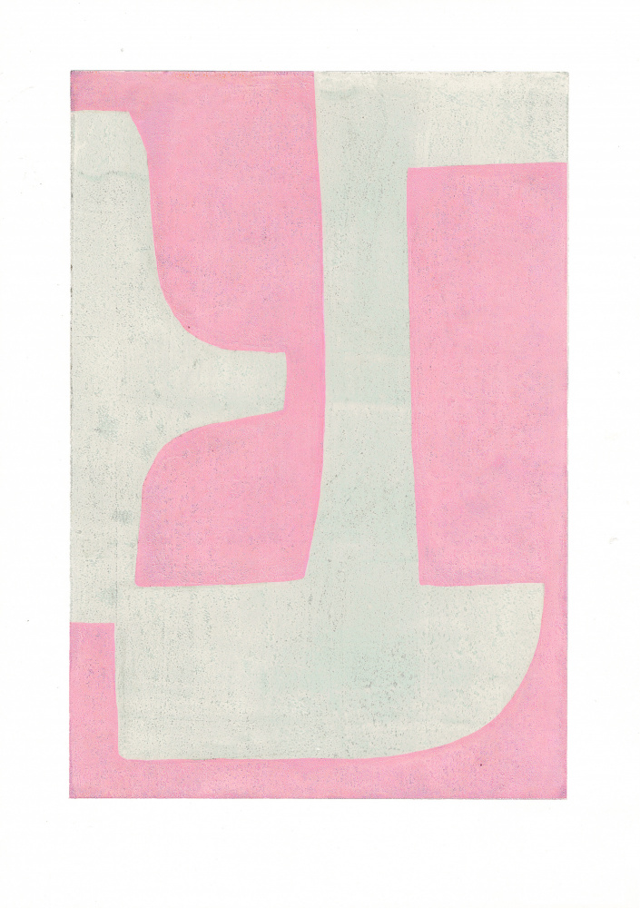 Soft Pink Blue Abstract by Ellen Greup — canvas wall art