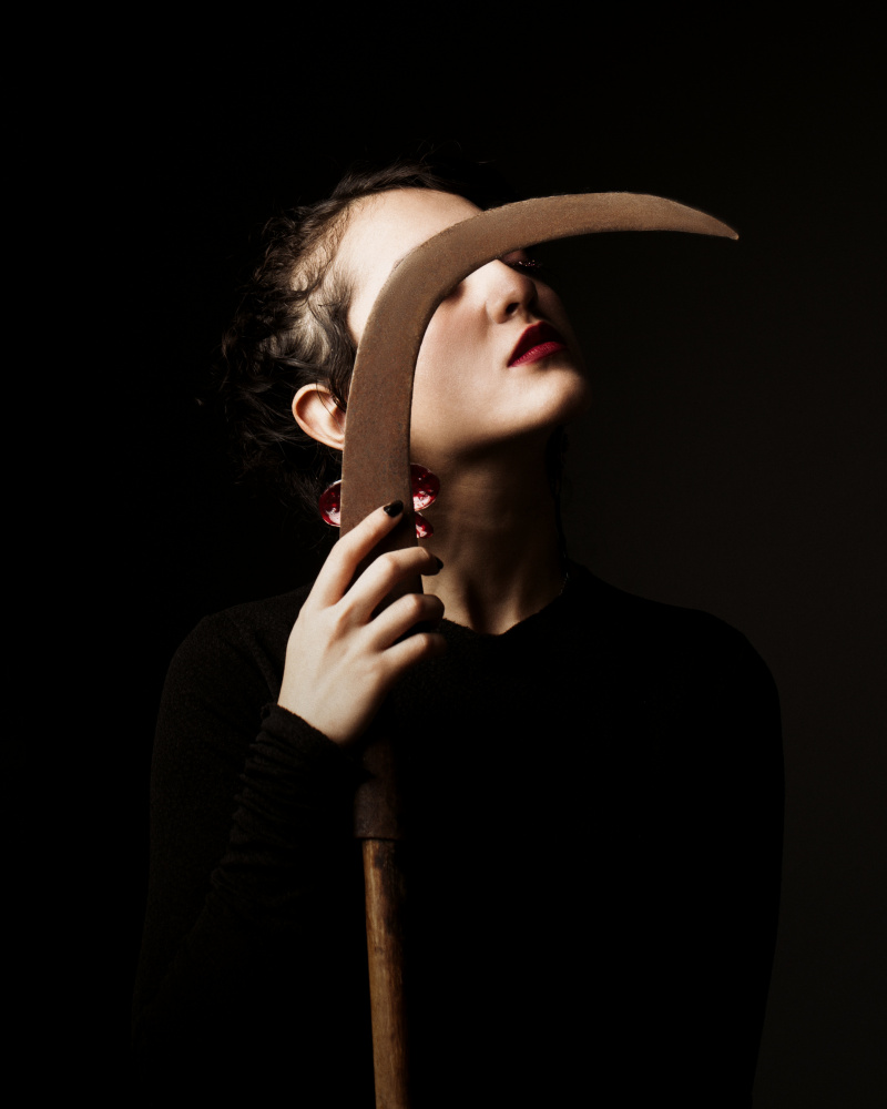 Mysterious Scythe Portrait by Mehdi Mokhtari — canvas wall art