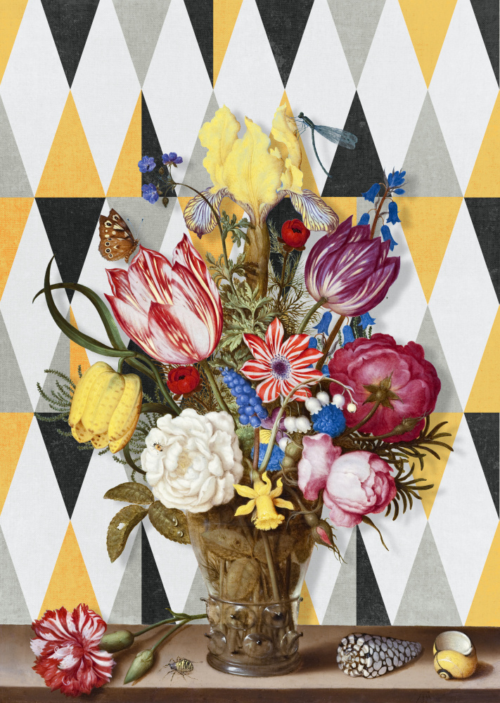 Opulent Floral Still Life by Marja van den Hurk — canvas wall art