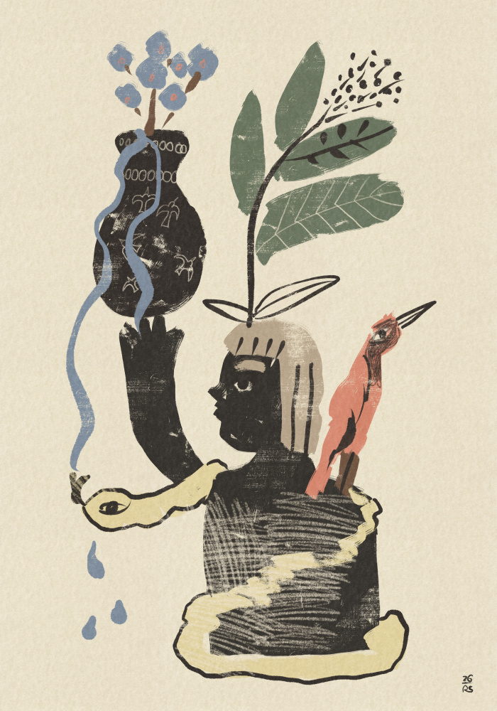 Botanical Spirit Figure by Raipa Studio — canvas wall art