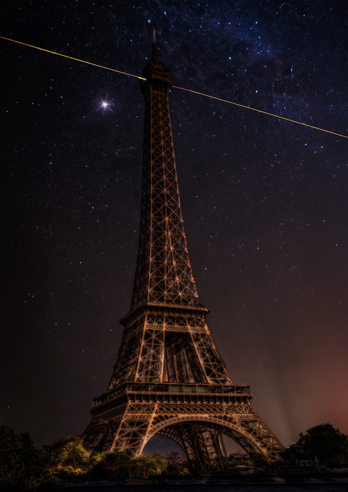 Eiffel Tower Starry Night by Laruelle Philippe — canvas wall art