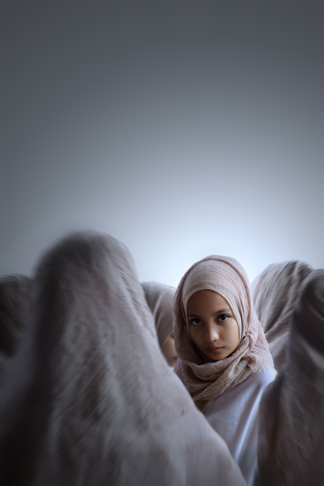 Focused Girl In Hijab by bonifasius wahyu adi f — canvas wall art
