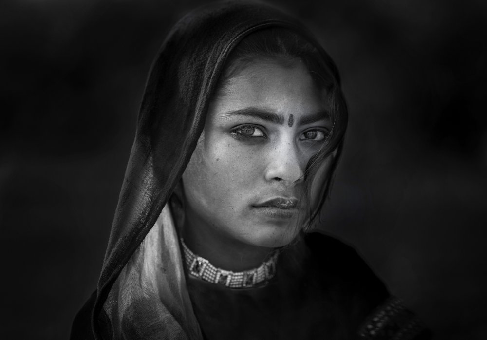 Intense Indian Portrait by Rana Jabeen — canvas wall art
