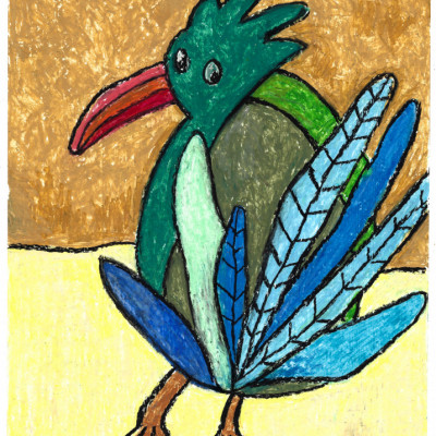 Whimsical Colorful Bird