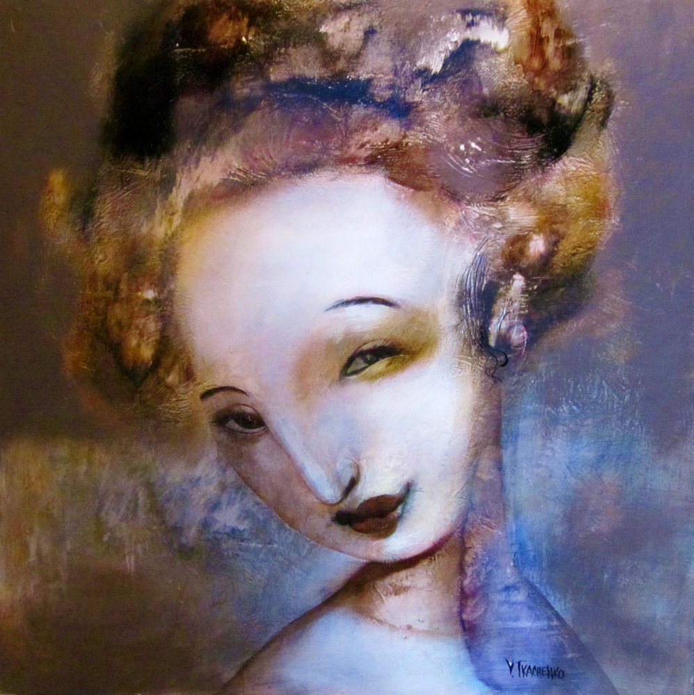 Mysterious Woman's Smile by Victor Tkachenko — canvas wall art