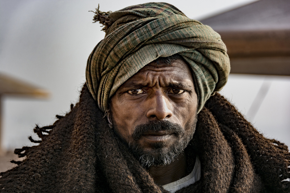 Serious Man in Turban by Yasemin Bakan — canvas wall art