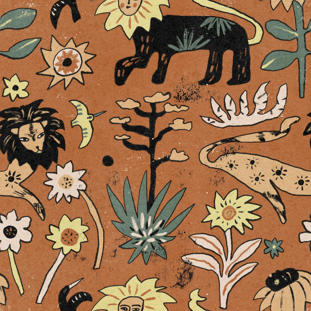 Stylized Desert Wildlife by Raipa Studio — canvas wall art