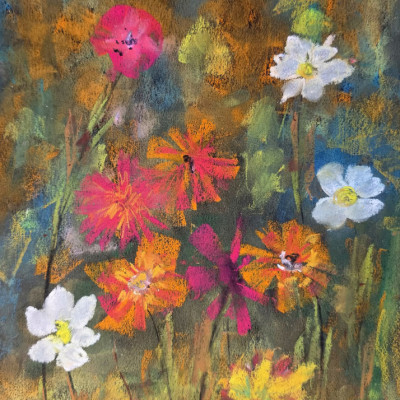 Flowers soft pastels painting