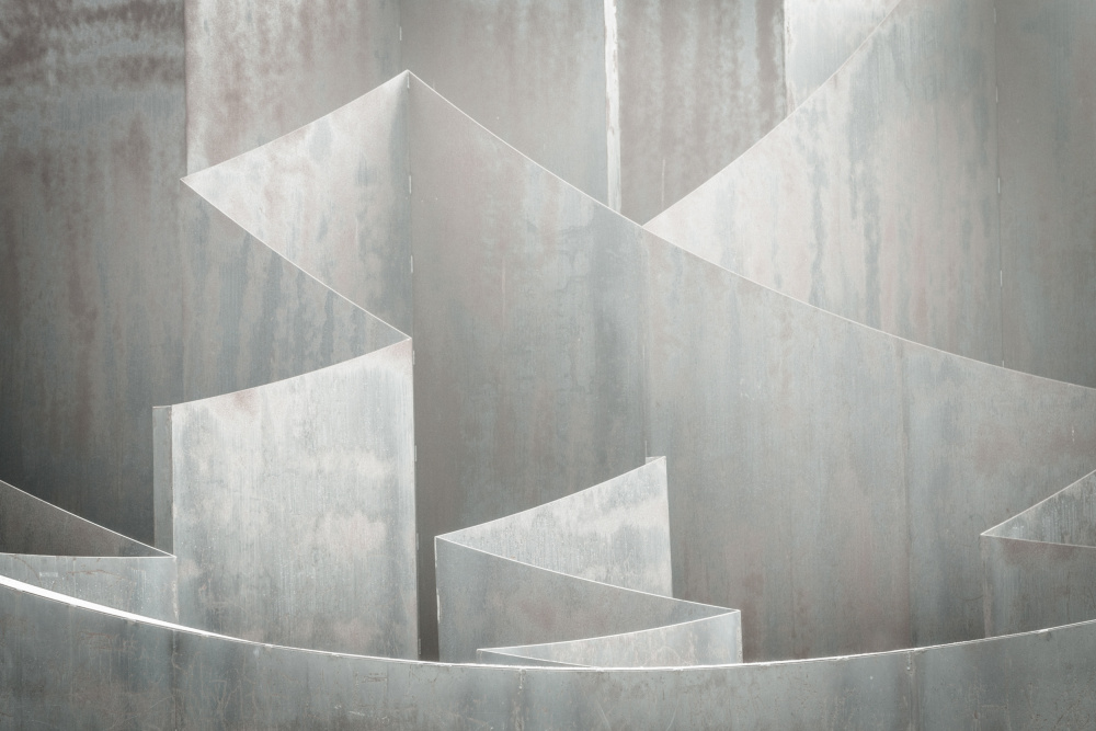 Sleek Metal Geometry by Michelle Degryse — canvas wall art