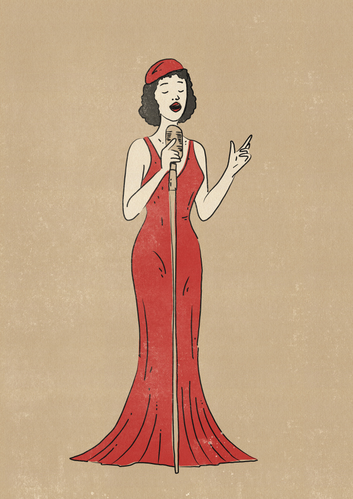 Vintage Jazz Singer by Nicholas — canvas wall art