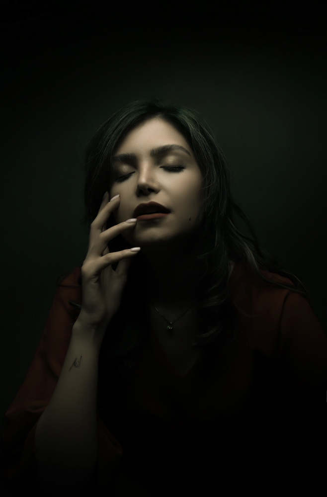 Sensual Dark Portrait by Moein Hasheminasab — canvas wall art