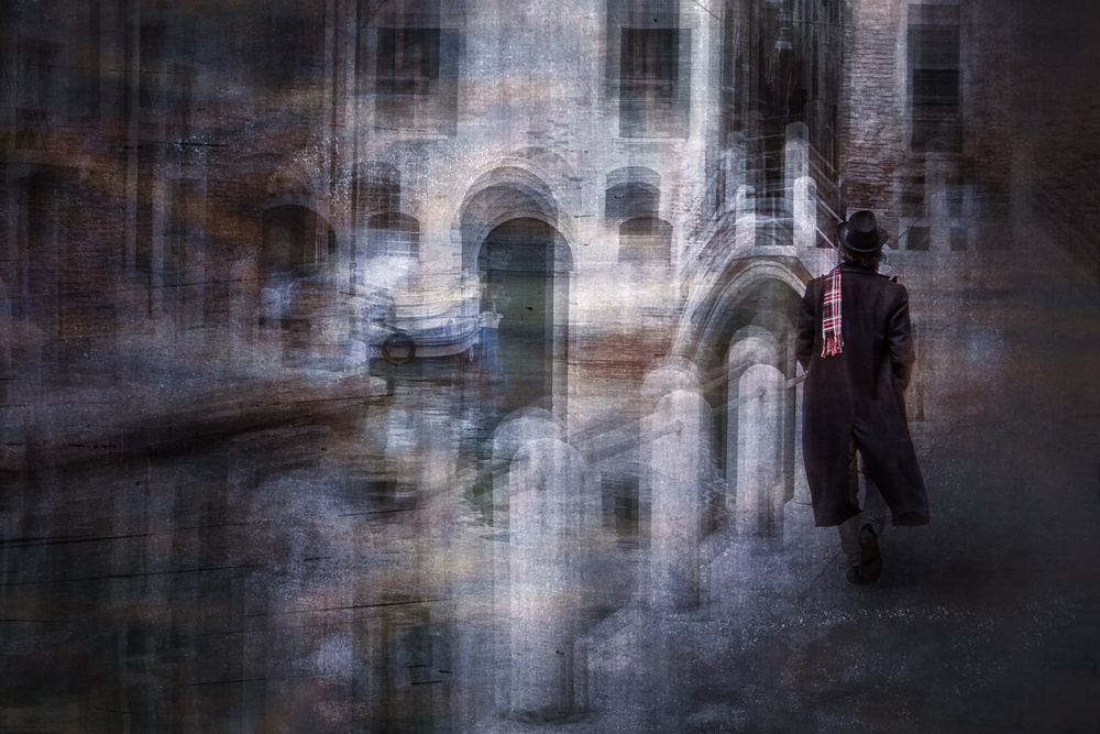 Mysterious Man in Venice by Ute Scherhag — canvas wall art