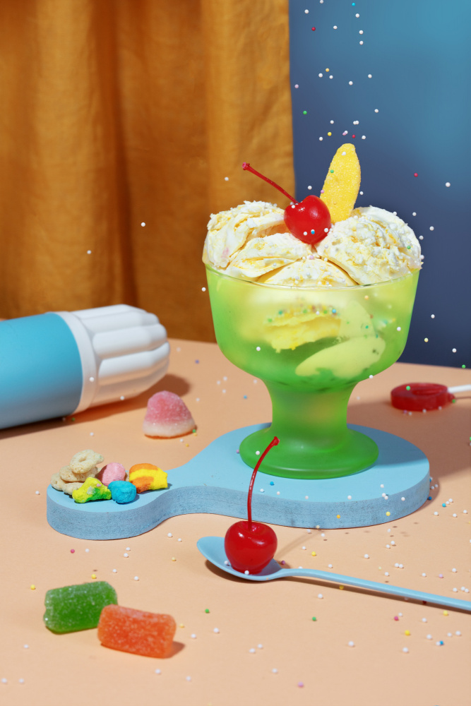 Playful Dessert Sundae by Julia Ramiro — canvas wall art
