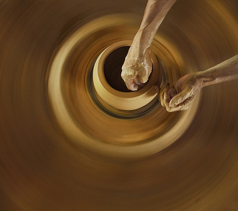 Potter's Hands At Work by dodyherawan — canvas wall art