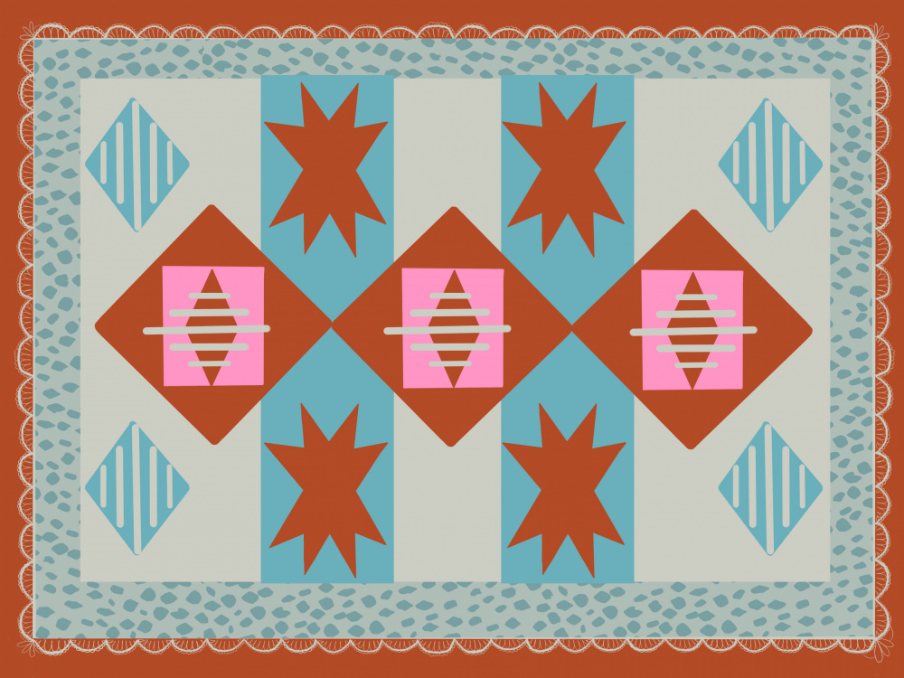 Colorful Geometric Stars by Aliya Putrus — canvas wall art