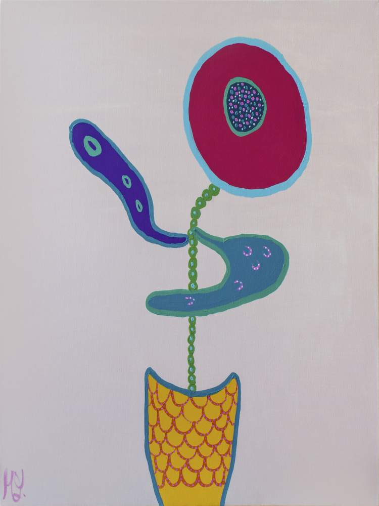 Abstract Whimsical Flower by Helen Joynson — canvas wall art