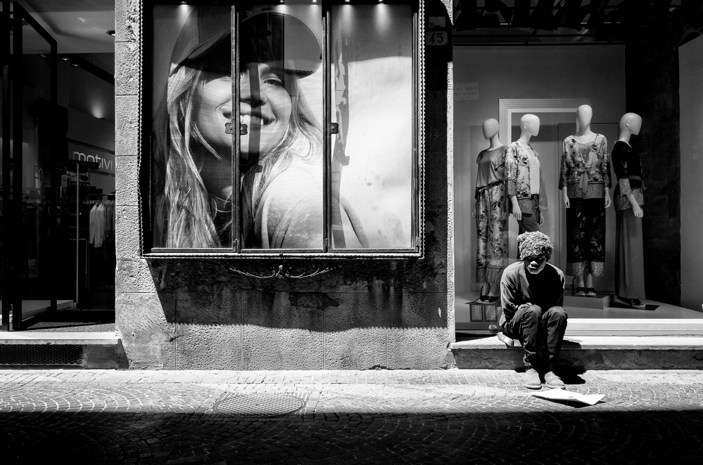 Street Life Reflection by Riccardo Lucidi — canvas wall art