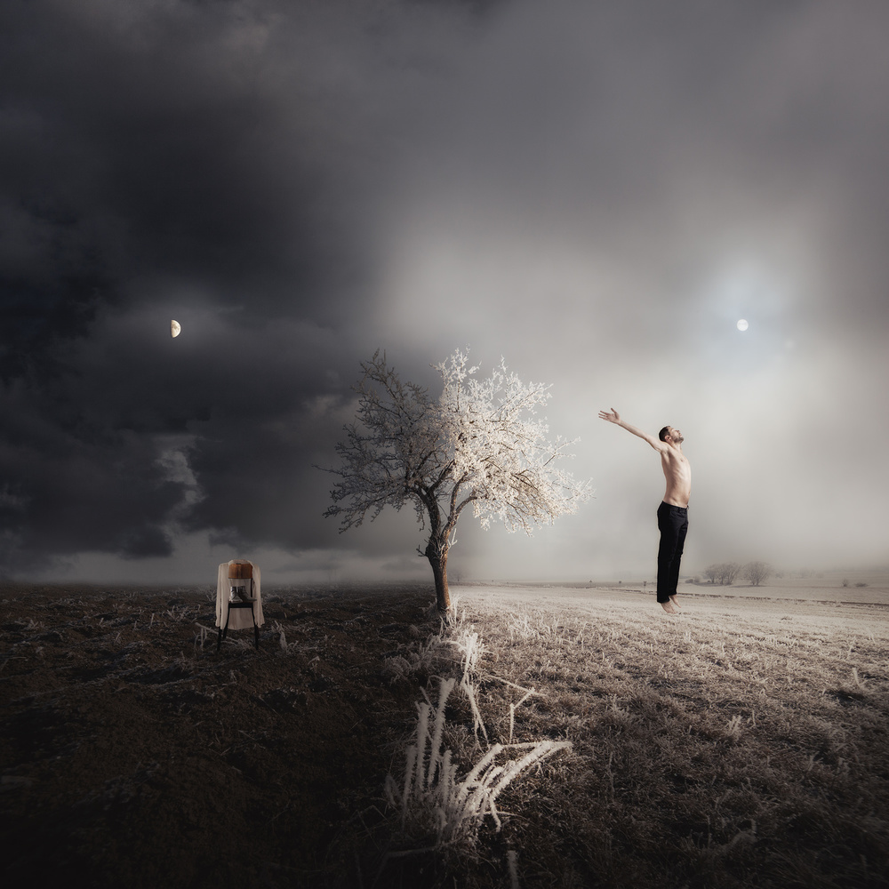 Man Under Dual Skies by Martin Marcisovsky — canvas wall art