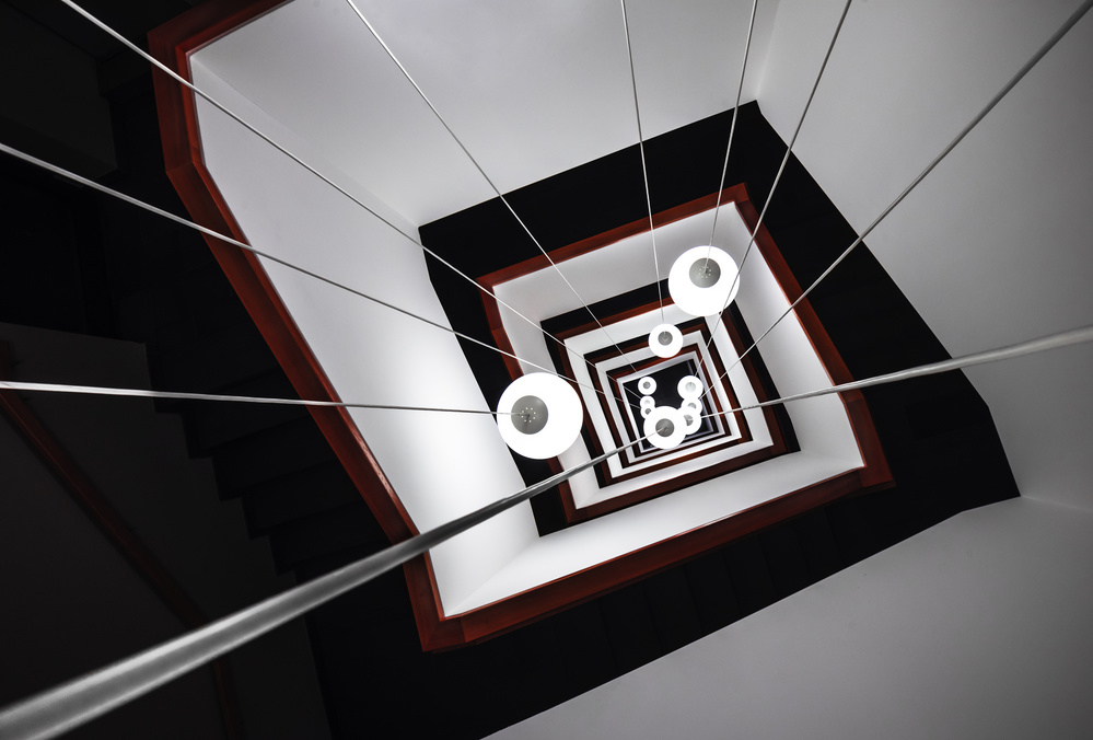 Modern Spiral Staircase by Mike Kreiten — canvas wall art