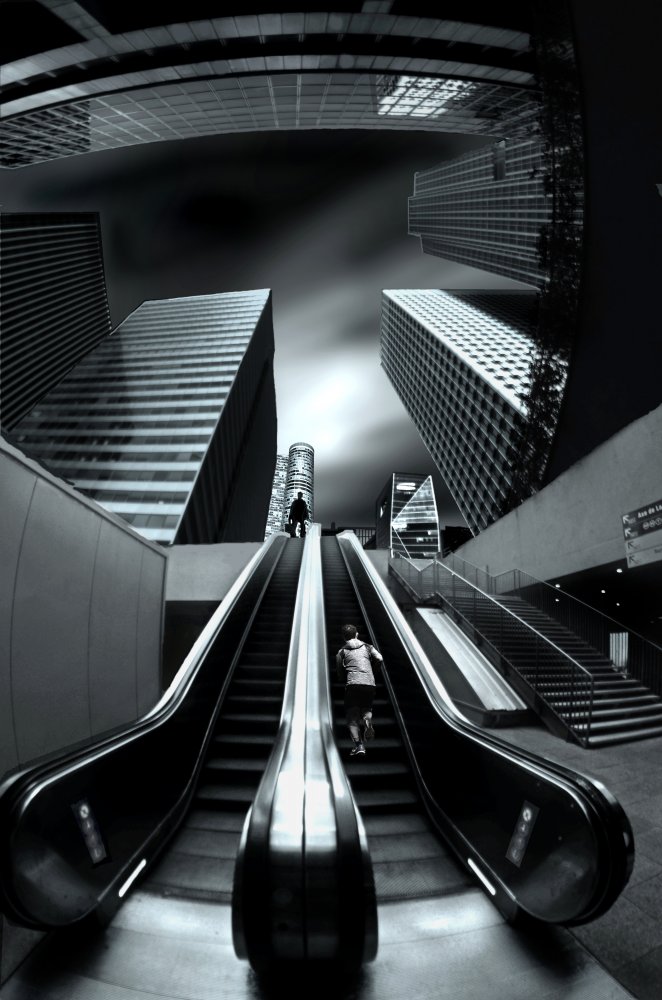 Modern Urban Ascent by Pierre Bacus — canvas wall art