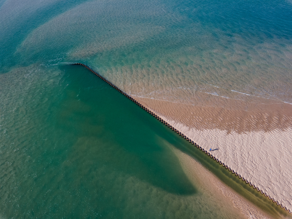 Aerial Coastal Divide by Anna Kirchner — canvas wall art