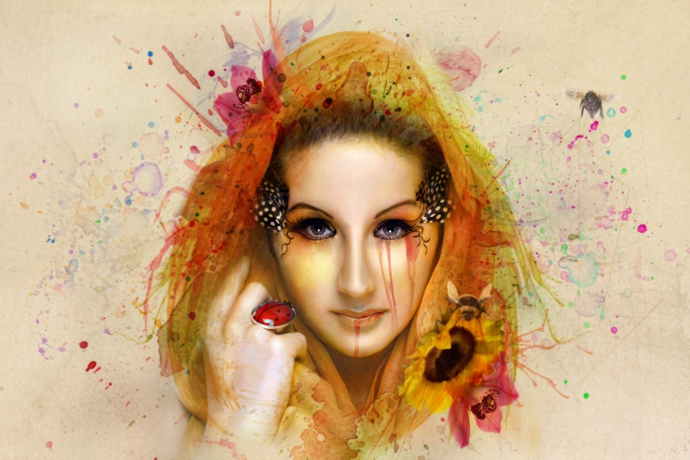 Vibrant Fantasy Portrait by Baden Bowen — canvas wall art