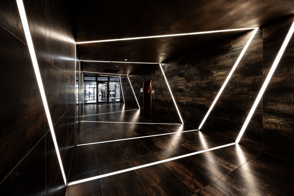 Futuristic Hallway Design by Hervé Loire — canvas wall art