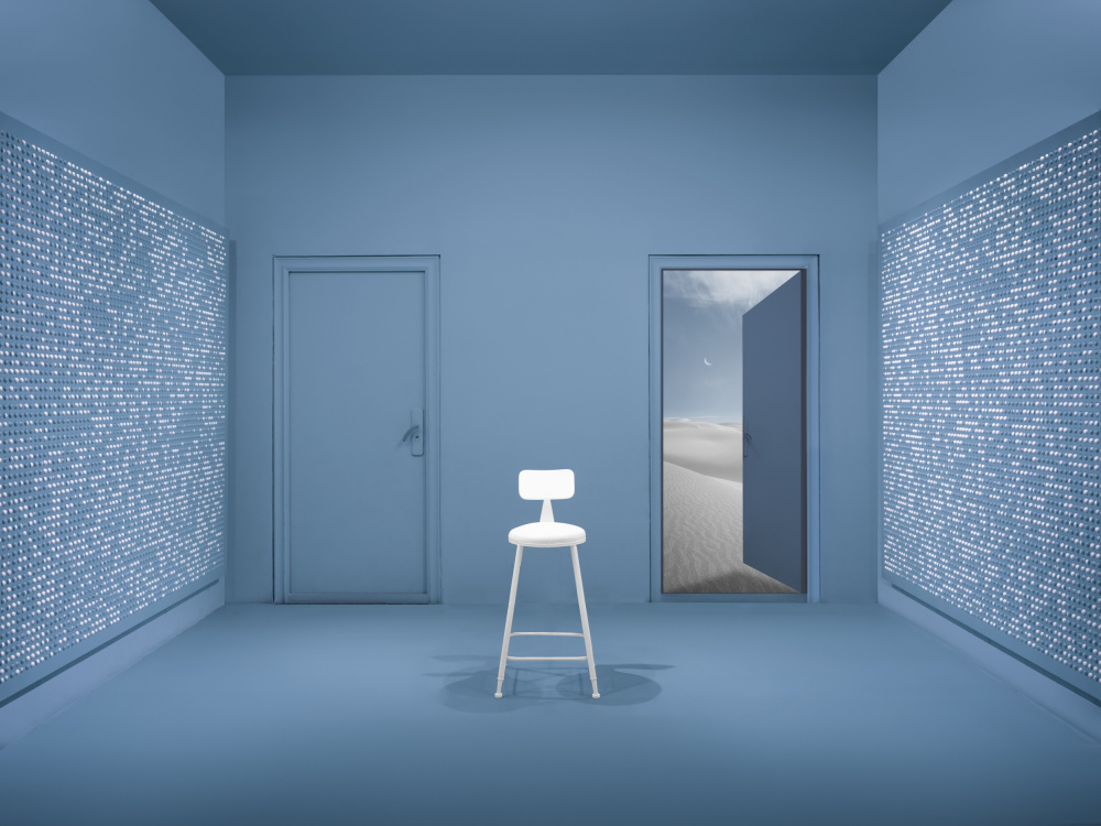 Surreal Blue Desert Door by Xiaopeng Guan — canvas wall art